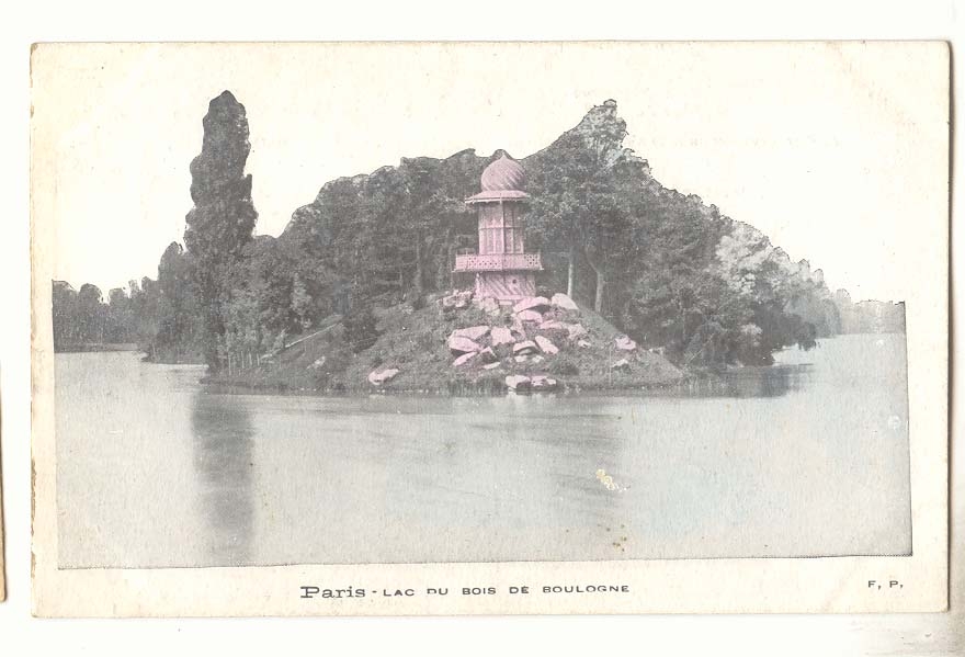 Paris - Lac du Bois de Boulogne — Pagode sur îlot rocheux — F. P.