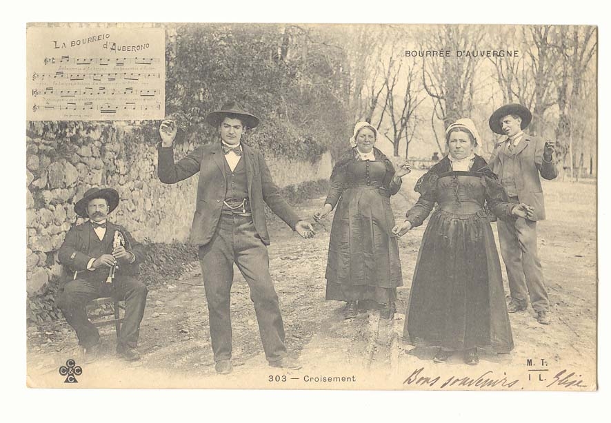 Auvergne CPA La bourree (danse) Croisement