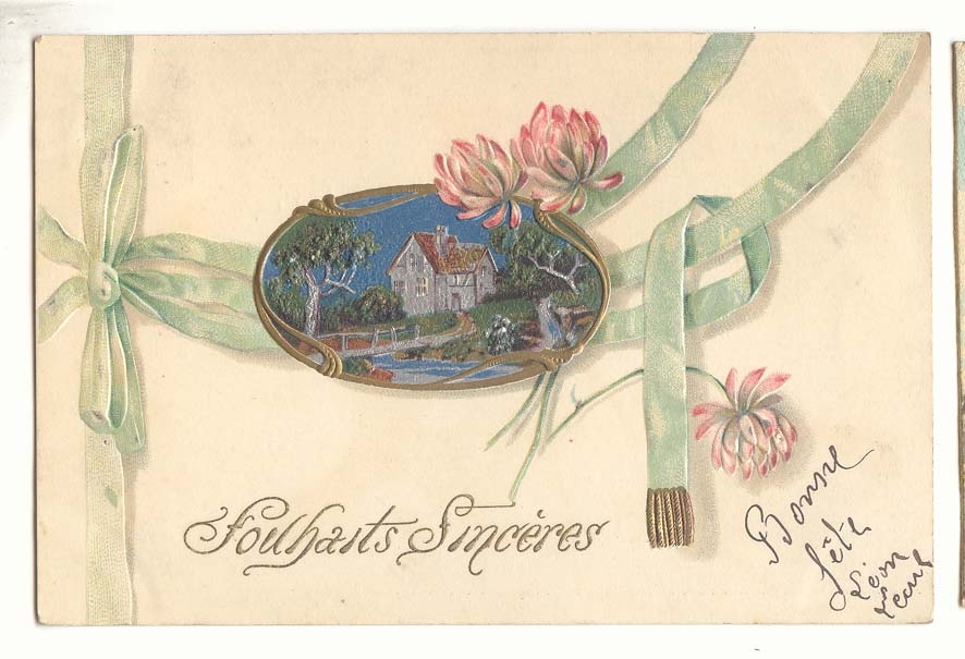 CPA Voeux Souhaits sinceres (maison) Fantaisie
