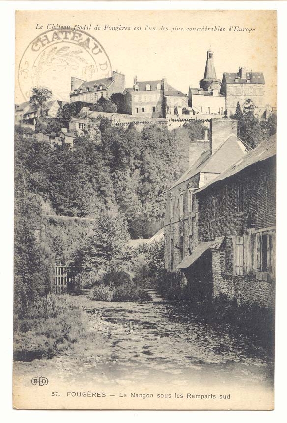 Fougères — Le Nançon sous les remparts sud — Castillo feudal de Fougères
