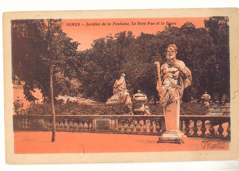Nîmes — Jardins de la Fontaine, Le Dieu Pan et la Diane — J. Combier