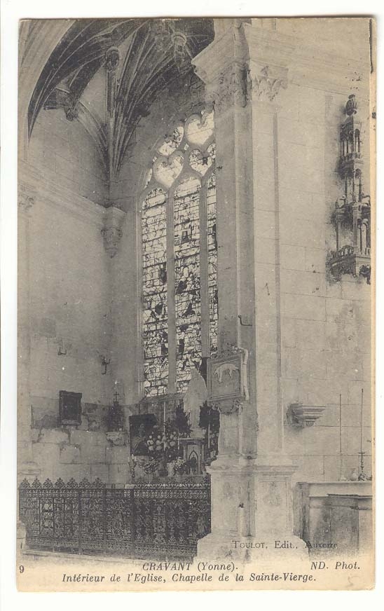 Cravant (Yonne) — Intérieur de l'église, chapelle de la Sainte-Vierge — Toulot, Edit. Auxerre