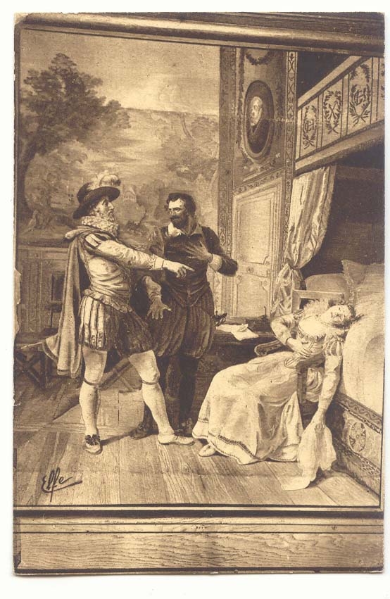 Scène de drame — intérieur richement décoré — Éditeur : Éd. de la Revue Illustrée, n° 1234
