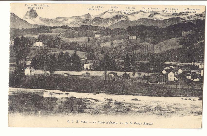 Le Fond d'Ossau, vu de la Place Royale — C.G. 3. PAU