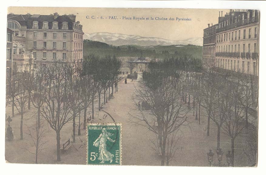 Pau - Königlicher Platz und die Pyrenäen-Kette — C.C. n°6