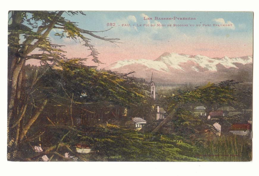 Der Pic du Midi de Bigorre von Parc Beaumont aus gesehen — Les Basses-Pyrénées — Pau, n° 682