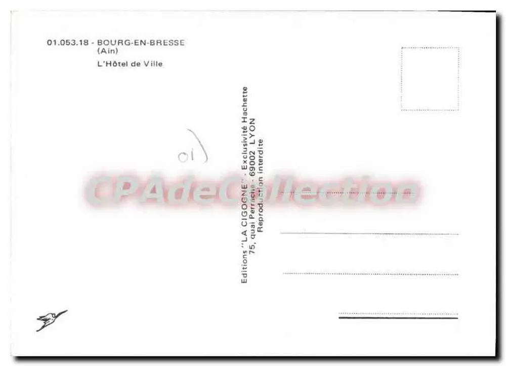 Bourg-en-Bresse — Das Rathaus — Éditions LA CIGOONE - Rückseite