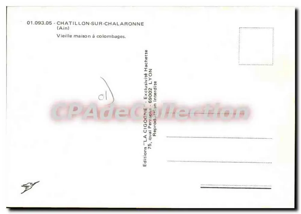 Châtillon-sur-Chalaronne — Altes Fachwerkhaus — Editions LA CIGOGNE - Rückseite