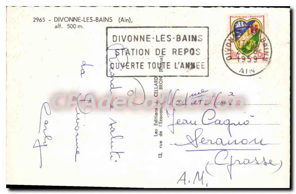 Divonne-les-Bains — entre Jura e Leman — Les Éditions J. Cellard - Verso