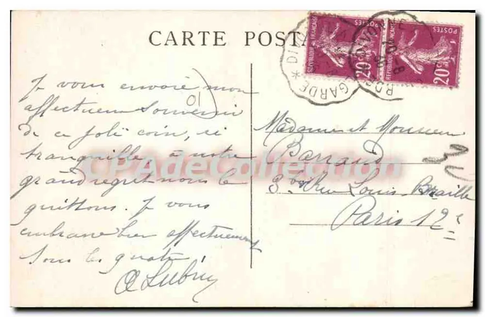 Divonne-les-Bains — Staudamm der Divonne am Paradis — L. Michaux, Verlag Bellegarde, n°408 - Rückseite