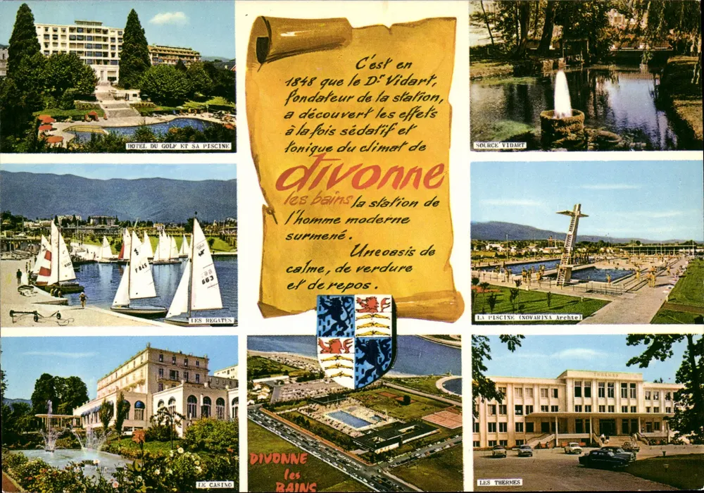 Divonne-les-Bains — vista panorâmica de seus principais locais — CAP - Théouiac Éditions Réunies - Frente