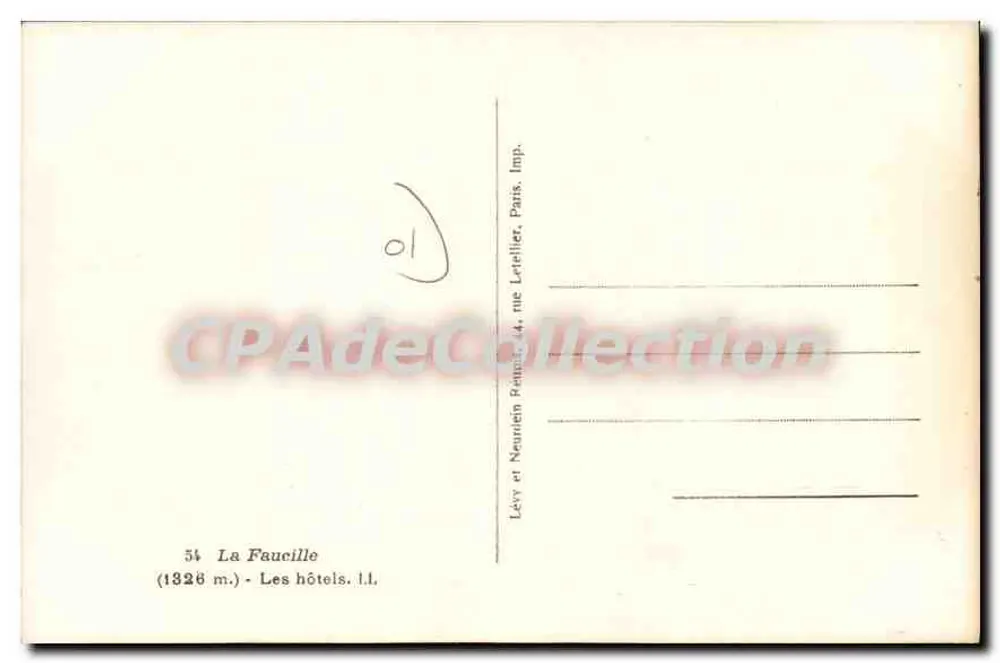 Col de la Fauccille — Hotel da Coroa e estação Mobiluïl — editor Lévy e Neurien, Paris - Verso