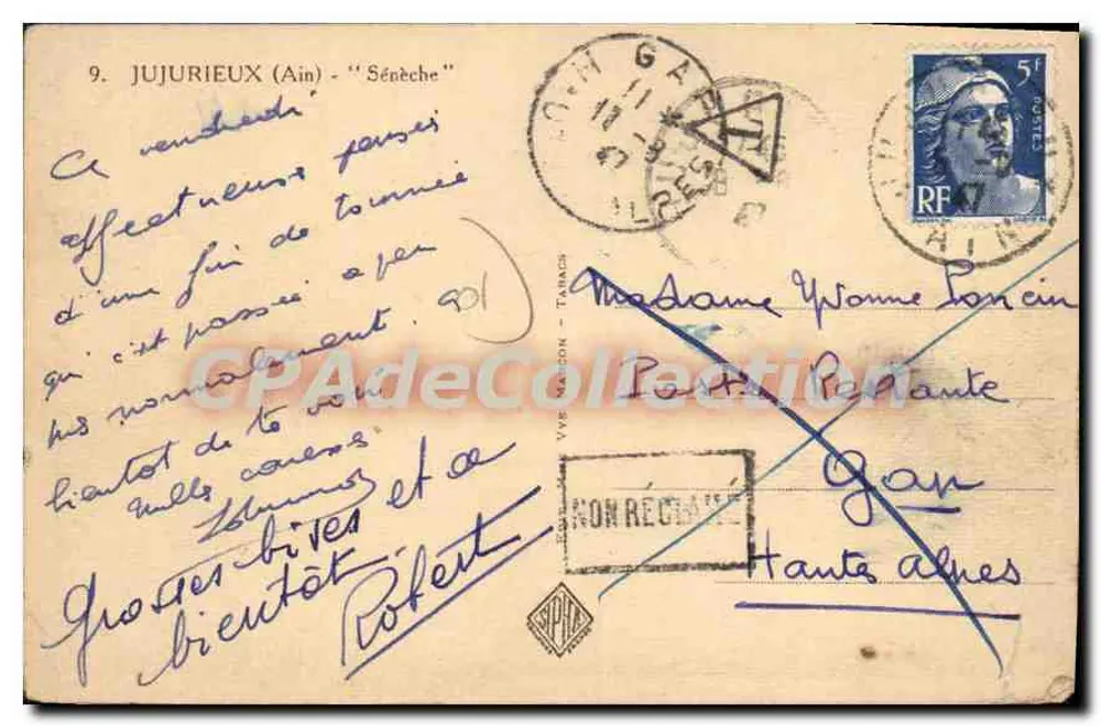 Castelo de Jujurieux — 'Sénéche' — Vye Marion - Tarascon - Verso