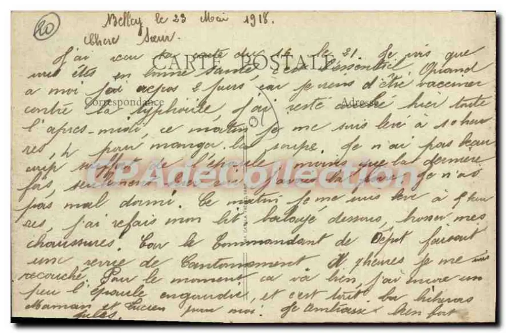 Belley - Ehemaliger Bischofssitz, heute Kasernen — L'Ain Illustré, n°51, Verlag B.F. Paris - Rückseite