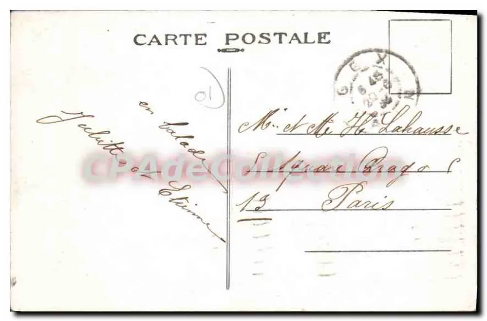 Gex - Route de la Faucille - Gipfel von Florimont und die Alpen — L. Minassé, Édit. Bellegarde (Deposited) - Rückseite