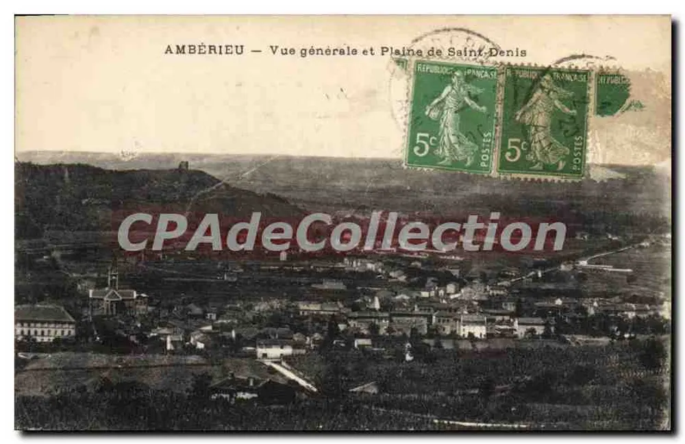 Ambérieu — Allgemeiner Blick und Ebene von Saint-Denis — unbekannter Verleger - Vorderseite