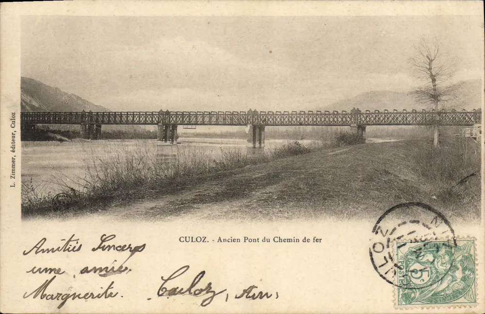 Culoz - Velho Ponte do Caminho de Ferro — L. Zimmer, editor, Culoz - Frente