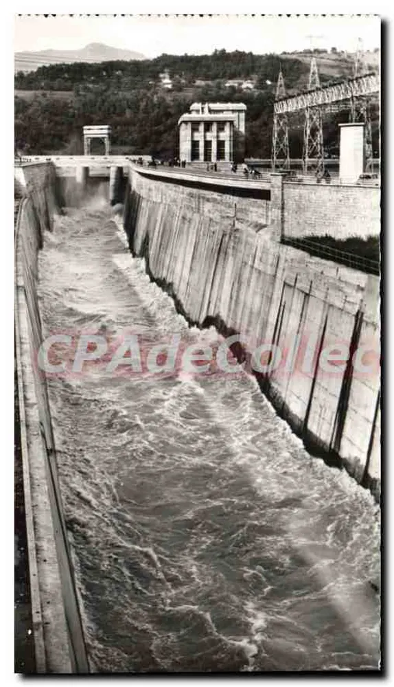 GÉNISSIAT Dam — Entlastungskanal und Verwaltungsgebäude — Edition C. N. R. 1952 - Vorderseite