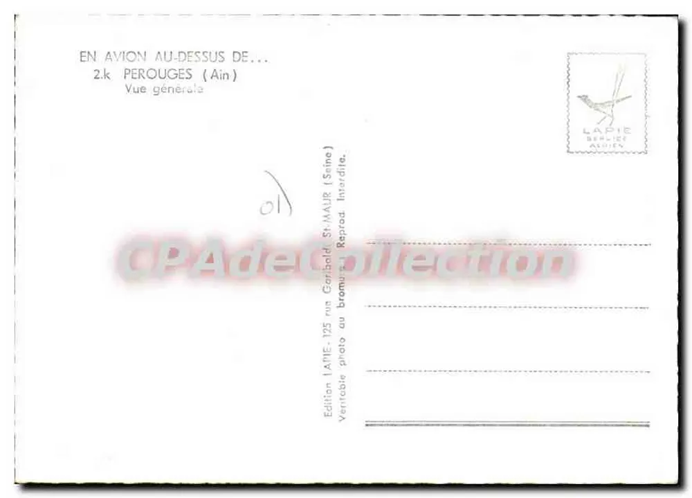 Perouges (Ain) — vista geral — edição Lapie - Verso