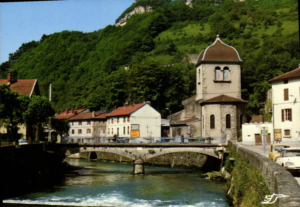 Saint-Rambert-en-Bugey — Blick auf die Brücke und die Kirche — Antike Ansichtskarte Albarine - Vorderseite