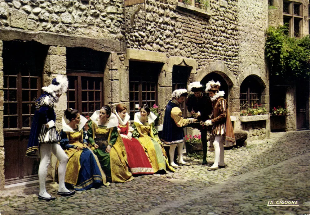 Pérouges no século XVI — A Hora das Confidências — Grupo cultural 'Les Damoiseaux' — Edições La Cigogne - Frente
