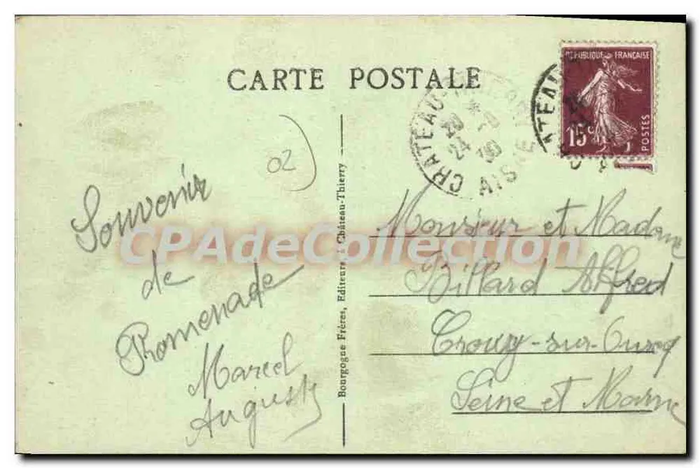 Château-Thierry (Aisne) — Die beiden Brücken über die Marne — Bourgogne Frères, Verlag - Rückseite