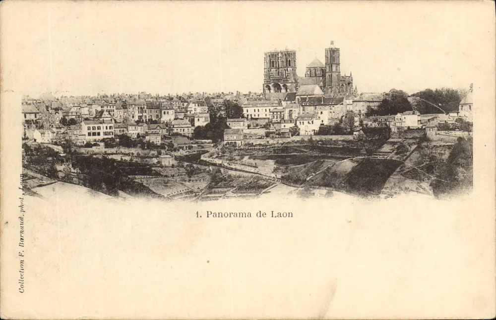 Panorama de Laon — vista da catedral — Coleção F. Barnaud, n°4 - Frente