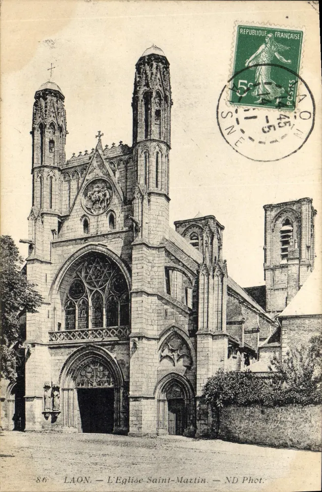 Laon — A Igreja de São Martinho — ND Fot. n°86 - Frente