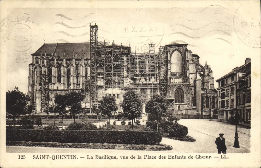 Saint-Quentin — Die Basilika, Ansicht von der Place des Enfants de Chœur — LL. n°125 - Vorderseite