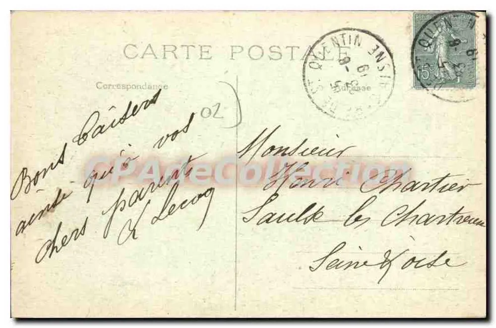 St-Quentin — Rua Denfert — Março 1919 - Verso