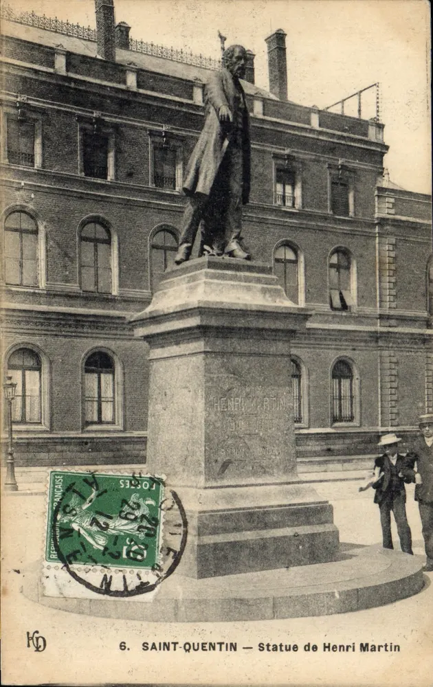 Saint-Quentin — Estátua de Henri Martin — editor KD, n°6 - Frente