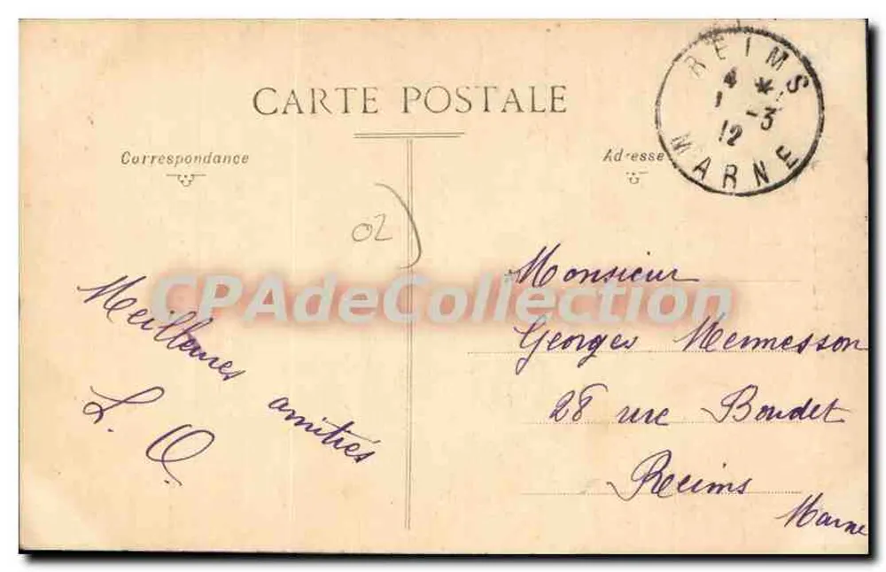 Saint-Quentin — Estátua de Henri Martin — editor KD, n°6 - Verso