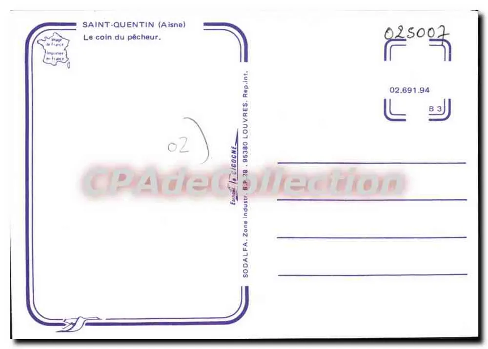 O Canto do Pescador — Saint-Quentin (Aisne) — SODALFA, 95380 Louvres - Verso