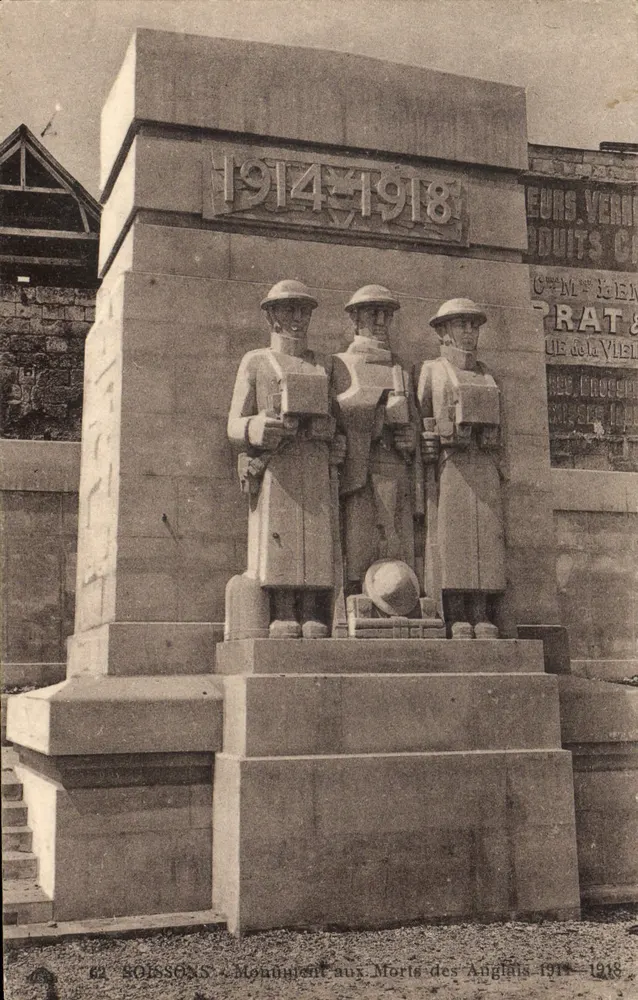 Soissons - Gedenkstein für die Englischen Toten 1914-1918 — n° 62 - Vorderseite