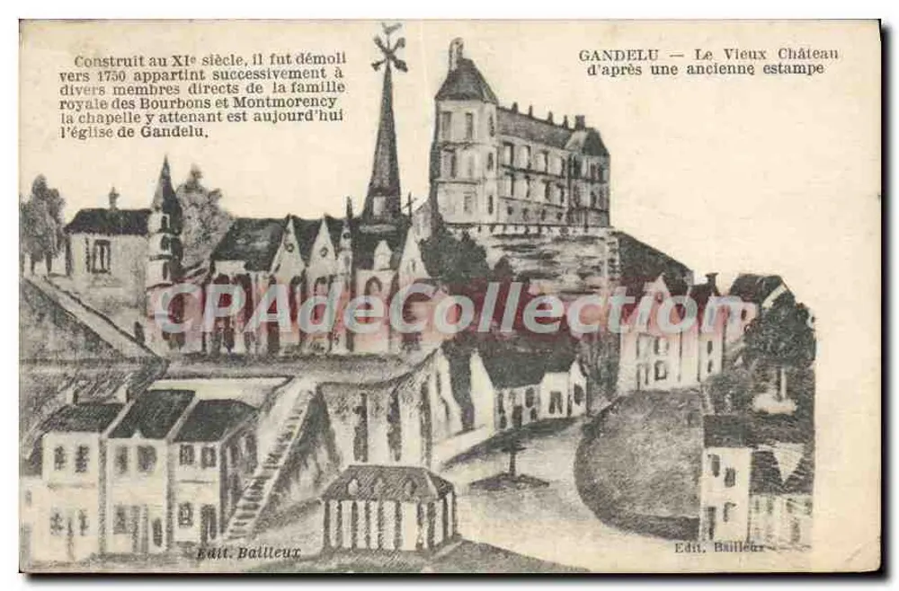 Gandelu — Das alte Schloss nach einer alten Kupferstich — Edit. Baillleur - Vorderseite