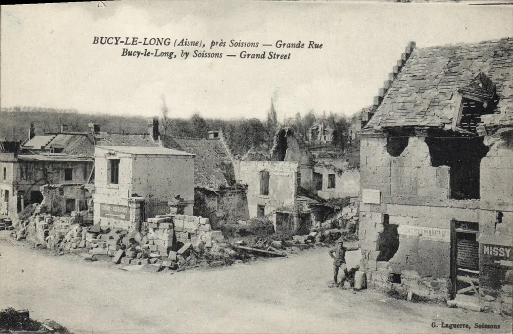 Bucy-le-Long (Aisne), in der Nähe von Soissons — Grande Rue — G. Laguerre, Soissons - Vorderseite