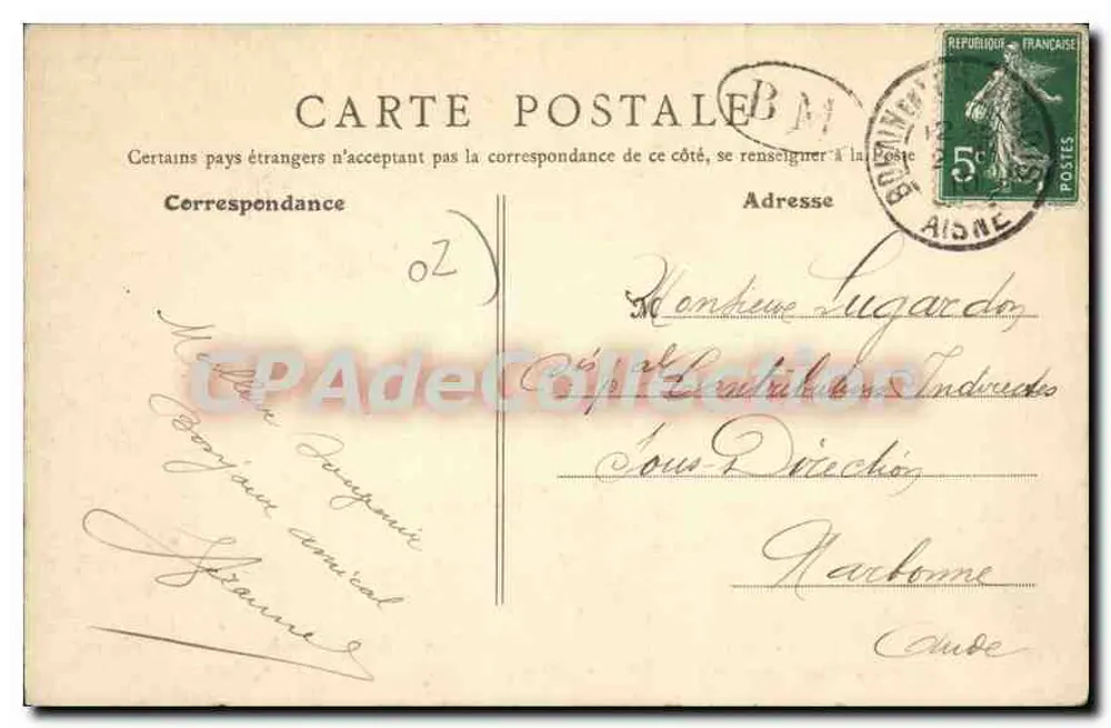 Bohain (Aisne) - Das Schloss - Eingang zu den Unteren Gängen (Chalet von Herrn Lemaire) — Lemoine, Zeitungshändler, Kirchstraße - Rückseite