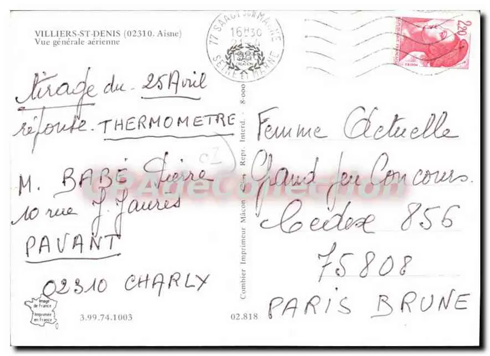 Villiers-St-Denis — Allgemeine Luftaufnahme — Cing - Rückseite