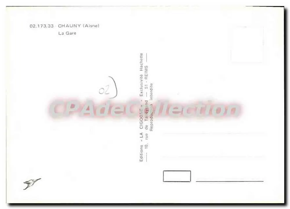 Chauny — A Estação — Edições La Cigogne, Reims - Verso