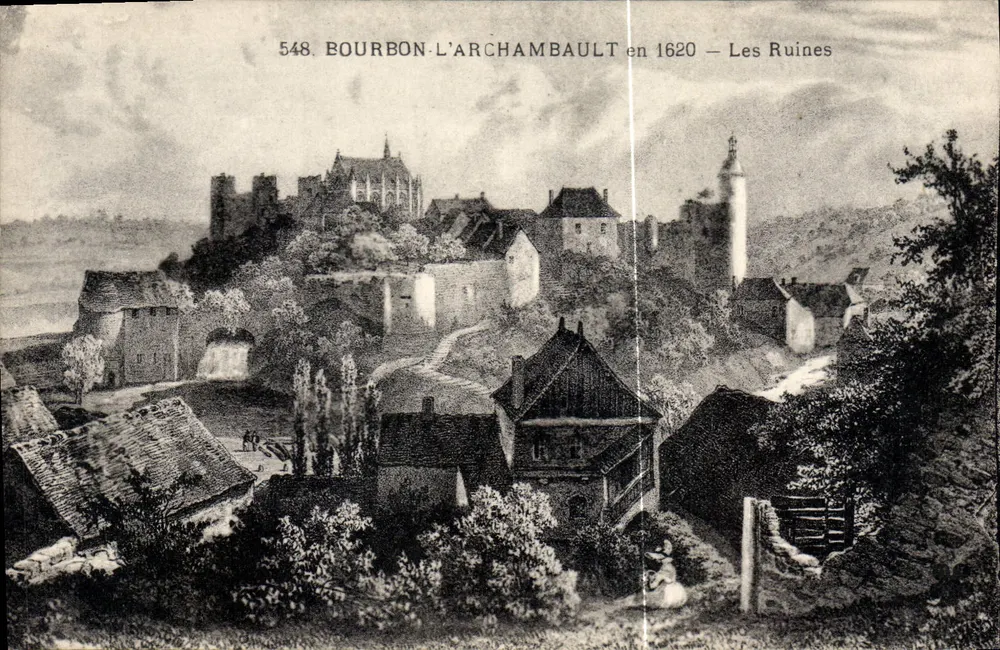 Bourbon-l'Archambault — Ruiny z 1620 — Wydawca nieznany, nr 548 - Awers