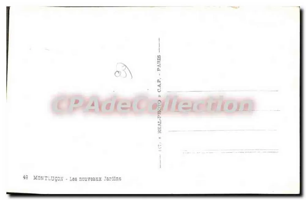 Montluçon — I nuovi Giardini — REAL-PHOTO - C.A.P. - PARIS - Verso