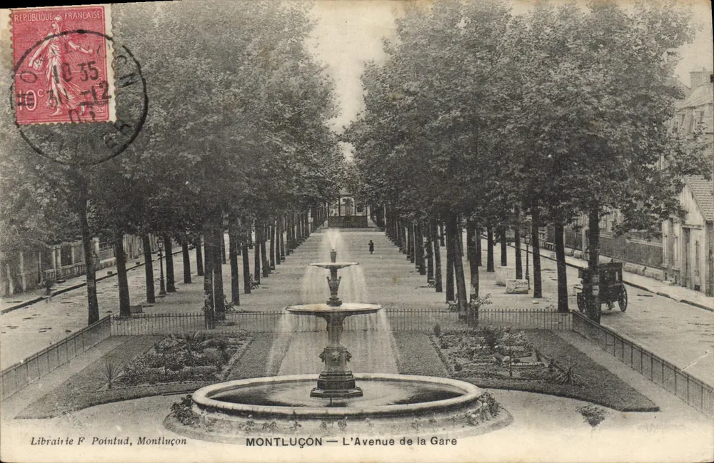 Montluçon — A Avenida da Estação — Livraria F. Pointud, Montluçon - Frente