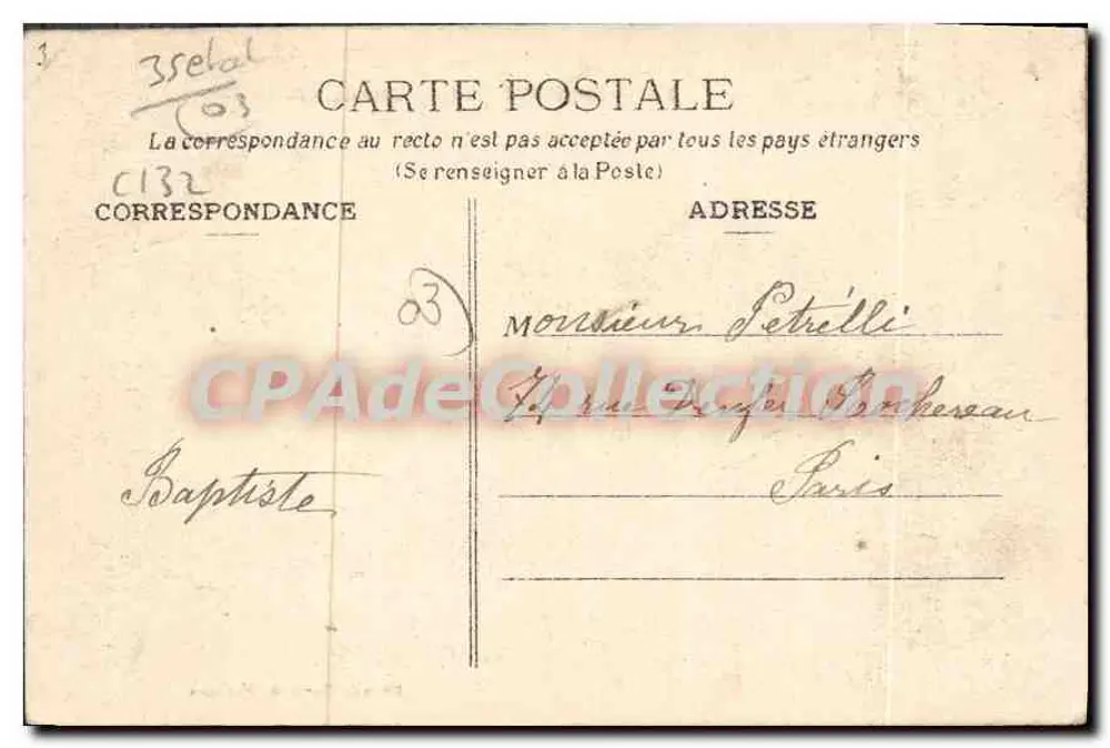 Montluçon — Avenida da Gare — Livraria Chaumont Montluçon - Verso