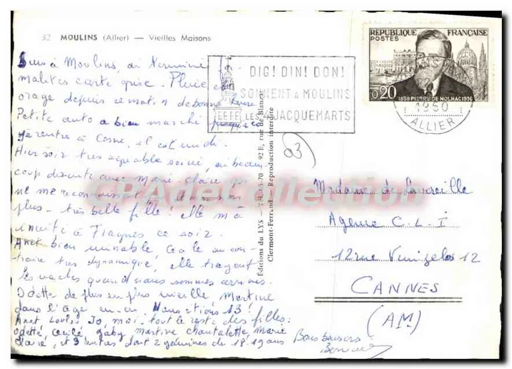 Moulin à Vieux Maisons — Café-Restaurant M. Buvry — Editor F. Clermont-Ferrand, n°32 - Verso