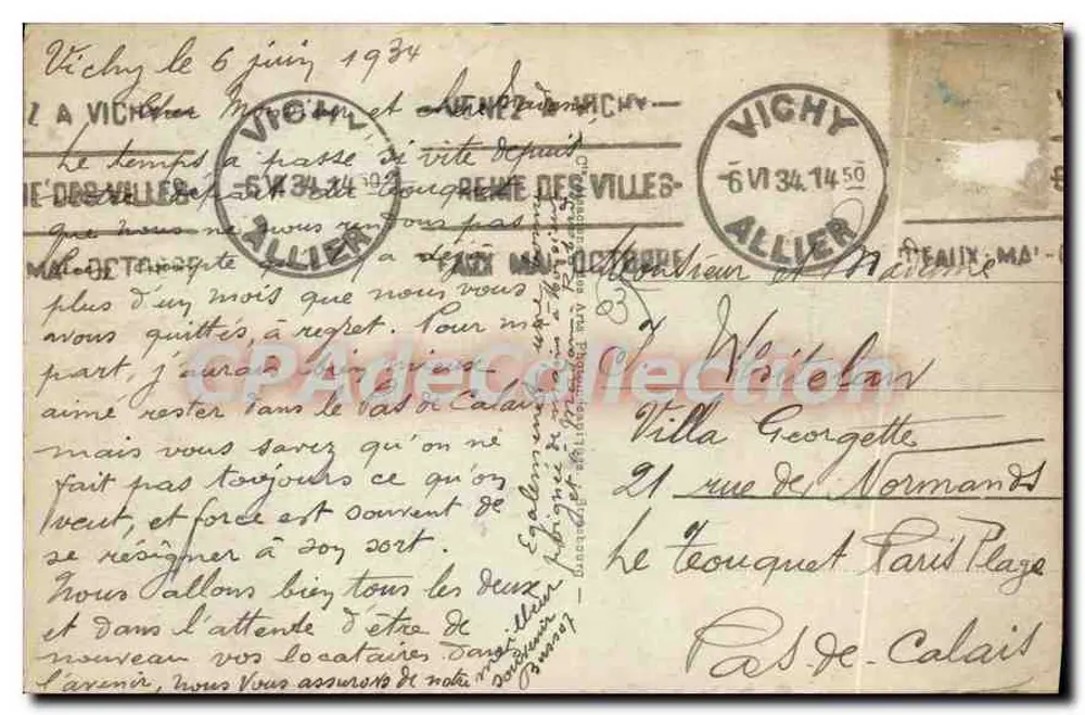 Vichy - Rue do Presidente Wilson — vista da rua com veículos e comércios — editor não identificado, n° 127 - Verso