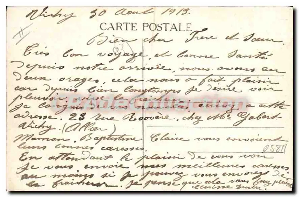 Vichy — A Rue de Paris — editor C.C. n°56 - Verso
