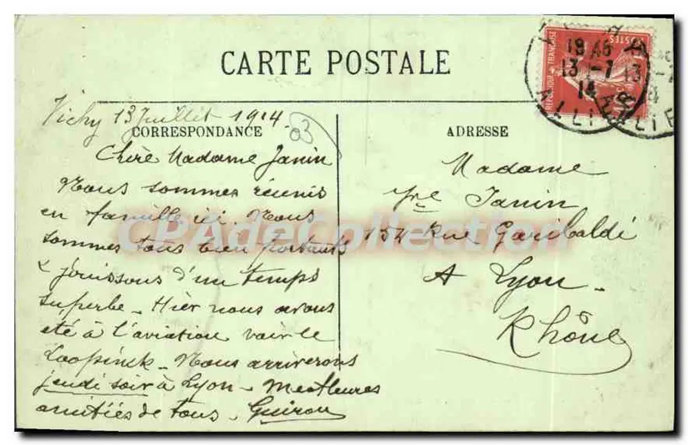 Vichy — Rue de Nîmes — LL. — Wydawnictwo LL, nr 225 - Rewers