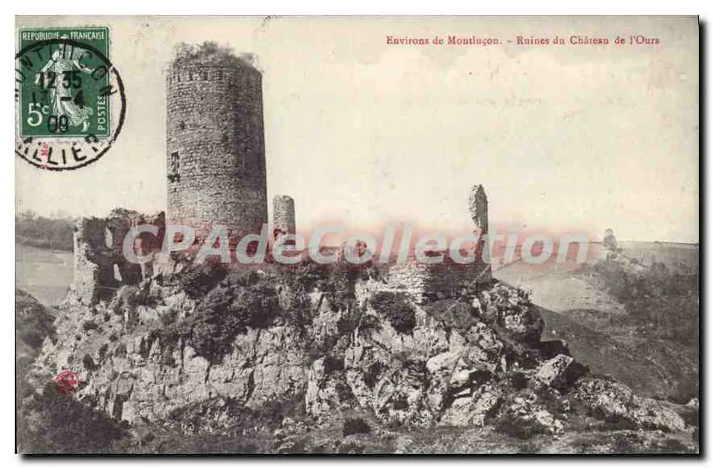 Entornos de Montluçon — Ruinas del Castillo del Oso — editor no visible - Anverso