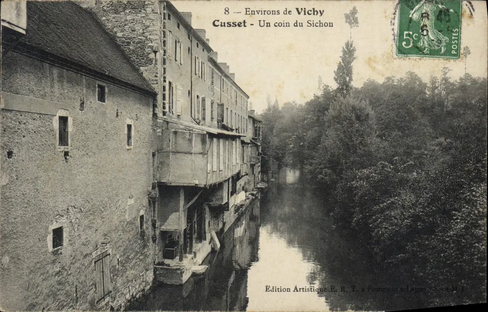 Cusset - Ein Eckbereich des Sichon — Umgebung von Vichy — Künstleredition E.R. Pempouar & Legay - Vorderseite