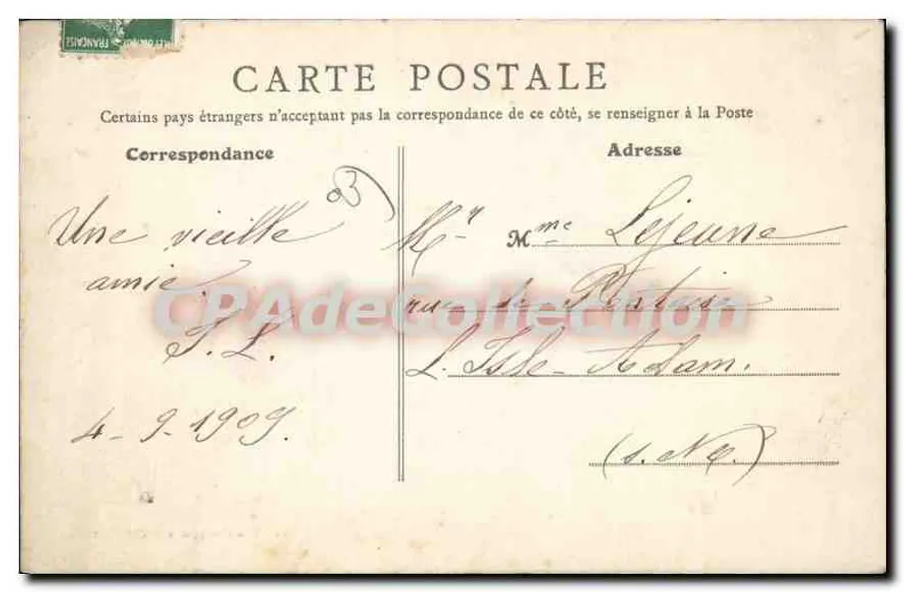 Cusset - Ein Eckbereich des Sichon — Umgebung von Vichy — Künstleredition E.R. Pempouar & Legay - Rückseite